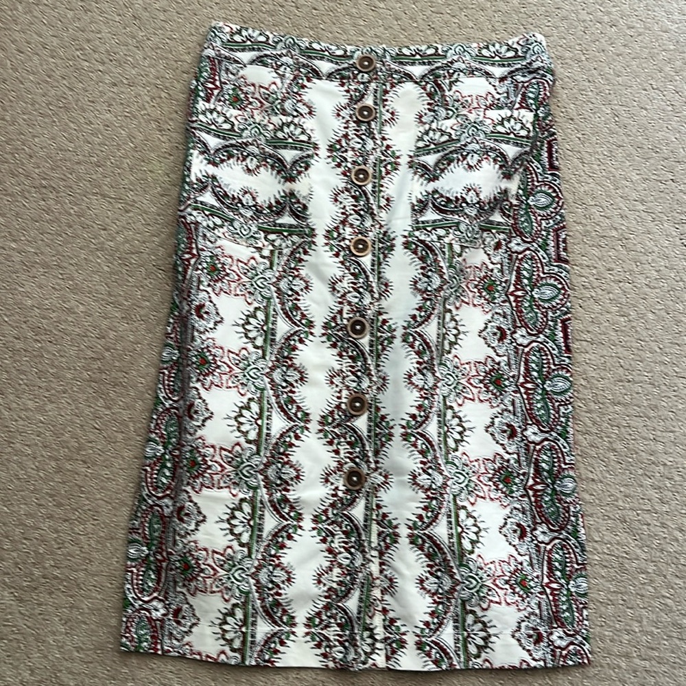 Mauve By Anthropologie Button Front Cotton Skirt.… - image 1